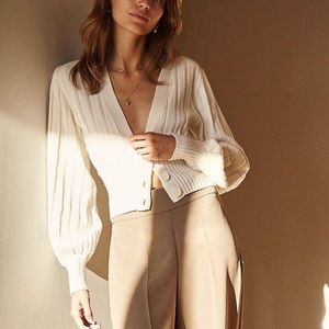 Aritzia Wilfred Plunge Front Cardigan